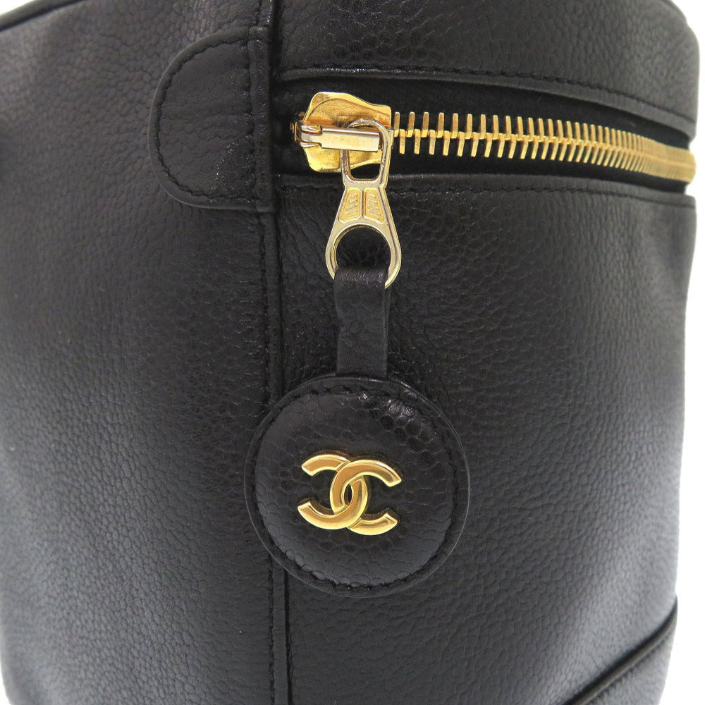Chanel Vintage Tall Vanity Bag, Black Caviar with Embossed CC and Gold Zip, 4 Series, view 10