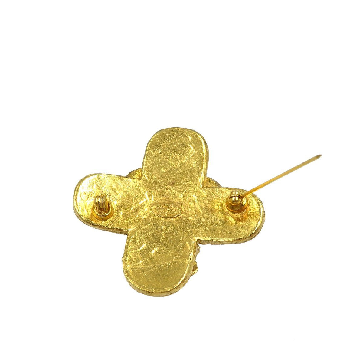 Chanel Vintage Triple CC Cross Brooch, Textured Gold Tone, Autumn 1994 (94A), view 2