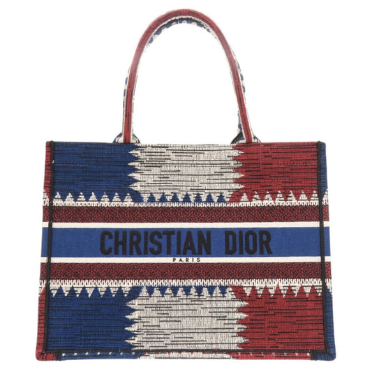 Christian Dior Book Tote Medium, Blue and Red Embroidered Canvas, 2019, view 1