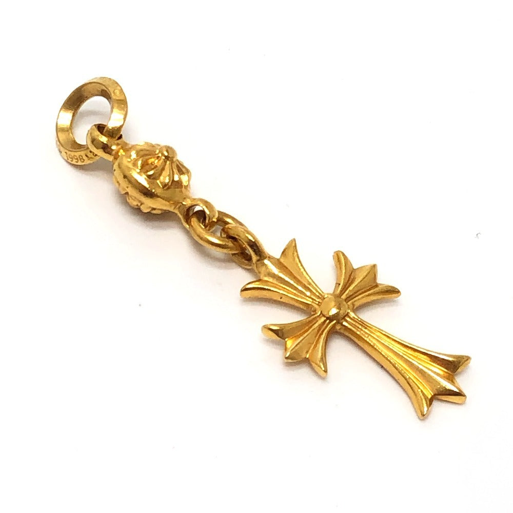 Chrome Hearts 22K Gold 1 Ball Tiny CH Cross Charm Pendant, 1998 Stamped Bail, 11.7 g, view 2