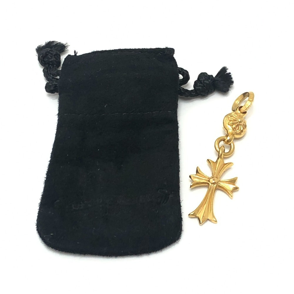 Chrome Hearts 22K Gold 1 Ball Tiny CH Cross Charm Pendant, 1998 Stamped Bail, 11.7 g, view 9