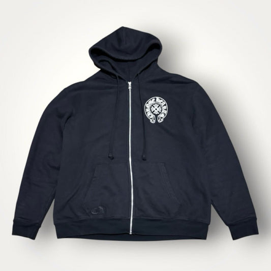 Chrome Hearts Los Angeles Exclusive Horseshoe Zip Hoodie with Dagger Zip Pull, Black, Size XL, view 1