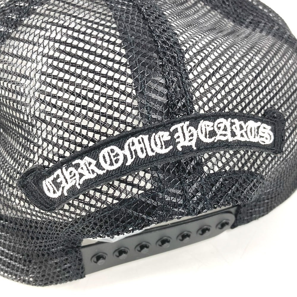 Chrome Hearts Trucker Cap with Leather Cemetery Crosses, Silver Cross Button, Deep Navy Mesh, Near Unworn, view 7