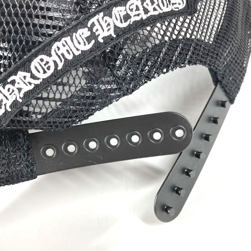 Chrome Hearts Trucker Cap with Leather Cemetery Crosses, Silver Cross Button, Deep Navy Mesh, Near Unworn, view 8