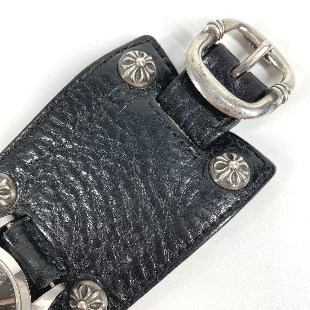Chrome Hearts x Tudor Oyster Prince Ref. 7964 Self-Winding Watch on Sterling Cross Ball Leather Cuff, Black Dial, view 7