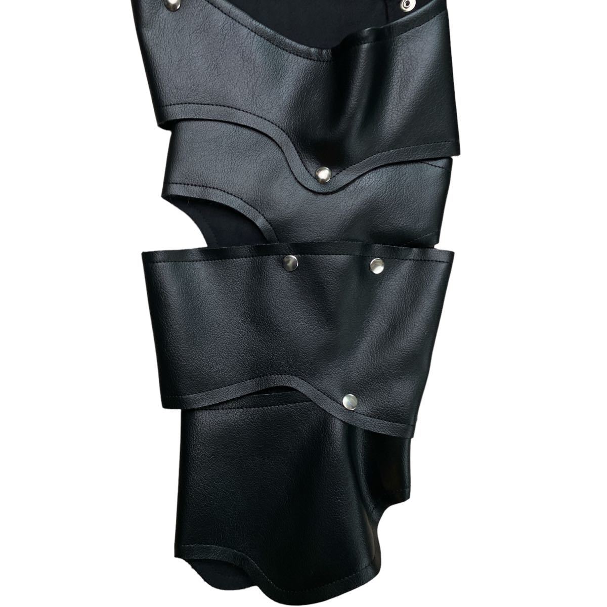 Comme des Garçons AW2016 18th-Century Punk Studded Armour Chaps, Faux Leather, Black, Size S, view 4