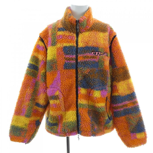 Dior Men Convertible Patchwork Pile Fleece Jacket 513J400A0956, Orange Multicolour, Embroidered Logo, Size L, view 1