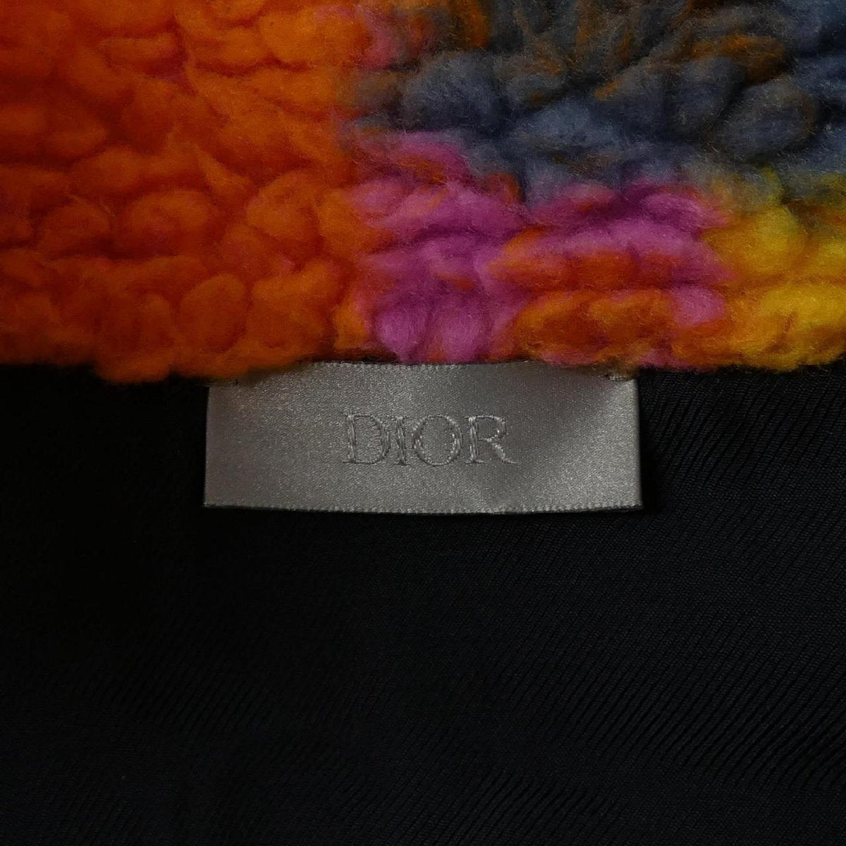 Dior Men Convertible Patchwork Pile Fleece Jacket 513J400A0956, Orange Multicolour, Embroidered Logo, Size L, view 7