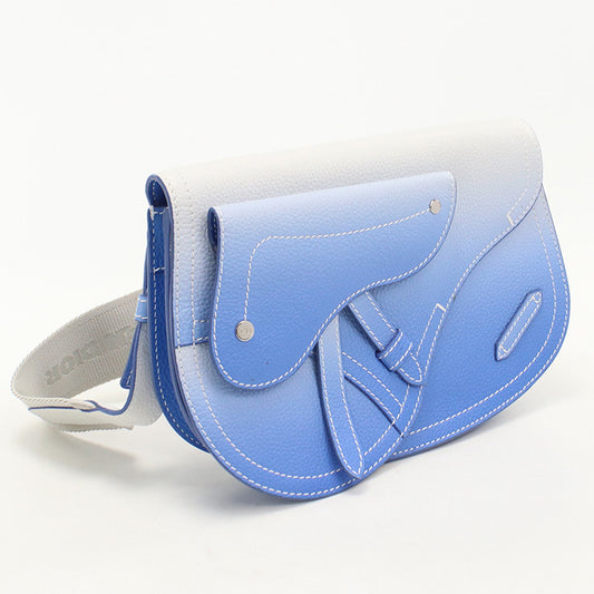 Dior powder blue leather Saddle body bag