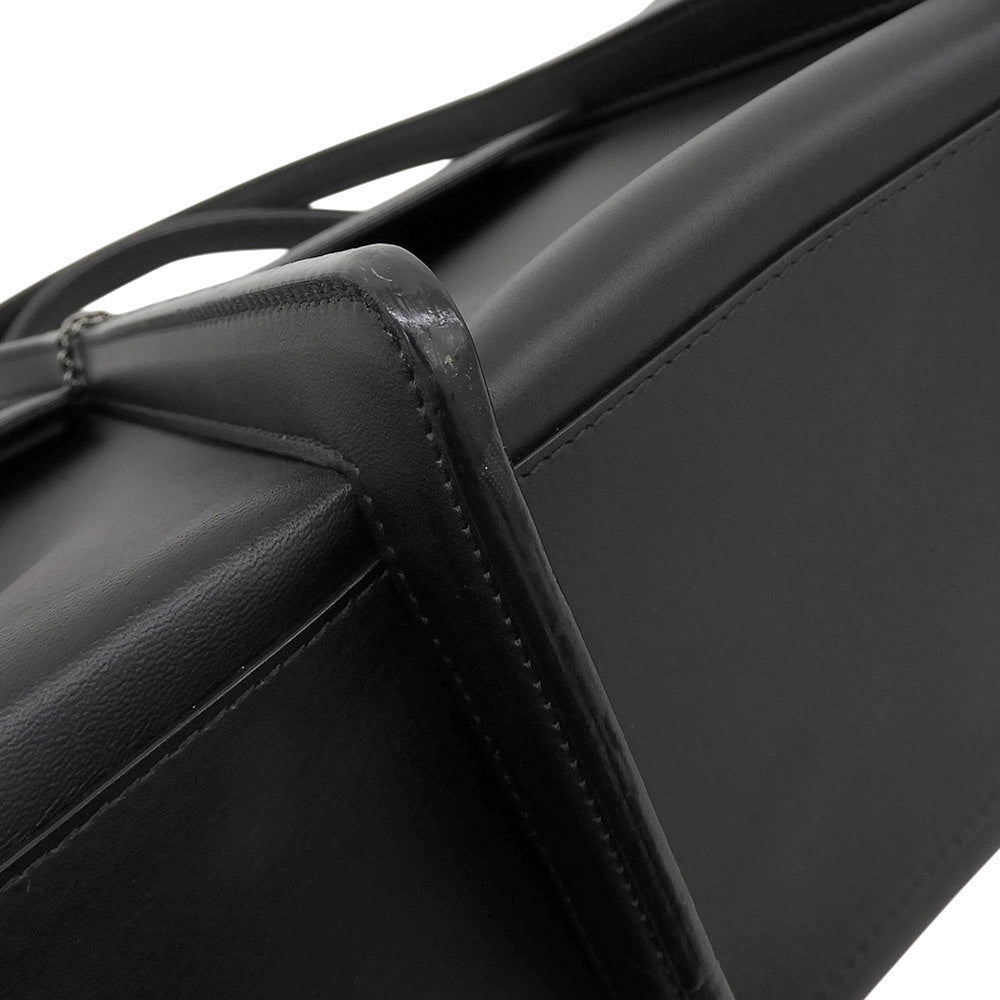 discord Yohji Yamamoto GETA Handle Bag DD-I15-710, Black Leather Flap Tote with Padlock, Near Unused, view 4