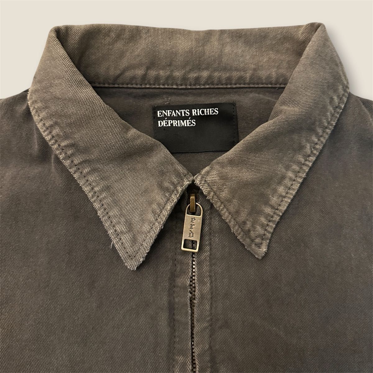 Enfants Riches Déprimés Hebrew Mechanics Jacket, Washed Black Cotton, Crucifix Back Print, Size M, New with Tags, view 4