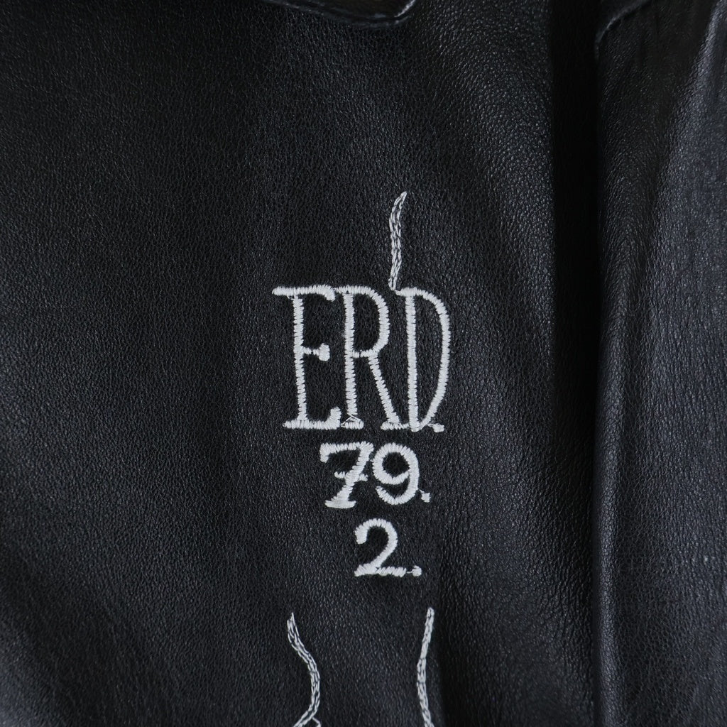 Enfants Riches Déprimés SS2024 Arcane 17 Leather Zip-Up Jacket with Chain-Stitch Embroidery, Black, Size M, view 3