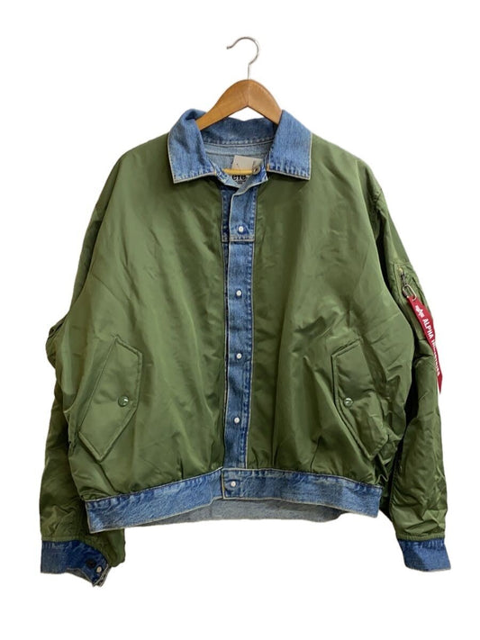 eYe Junya Watanabe MAN x Alpha Industries SS2026 Reversible MA-1 Denim Jacket, Olive and Indigo, Size L, view 1