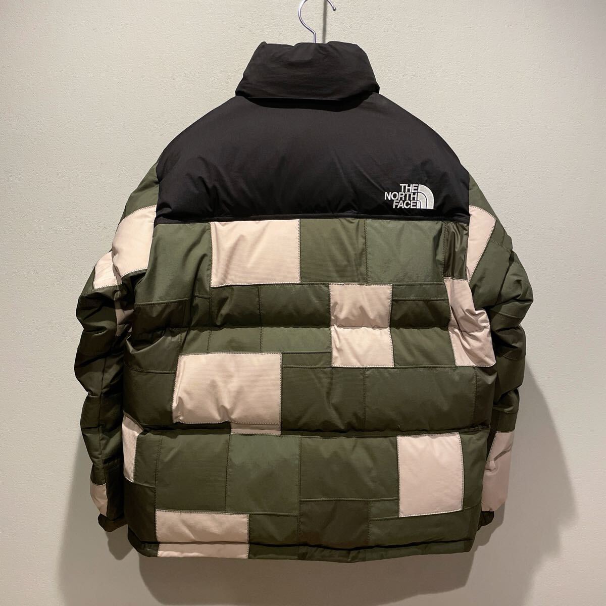 eYe Junya Watanabe MAN x The North Face 2022 Patchwork Nuptse Down Jacket, Olive and Sand, Size M, view 2