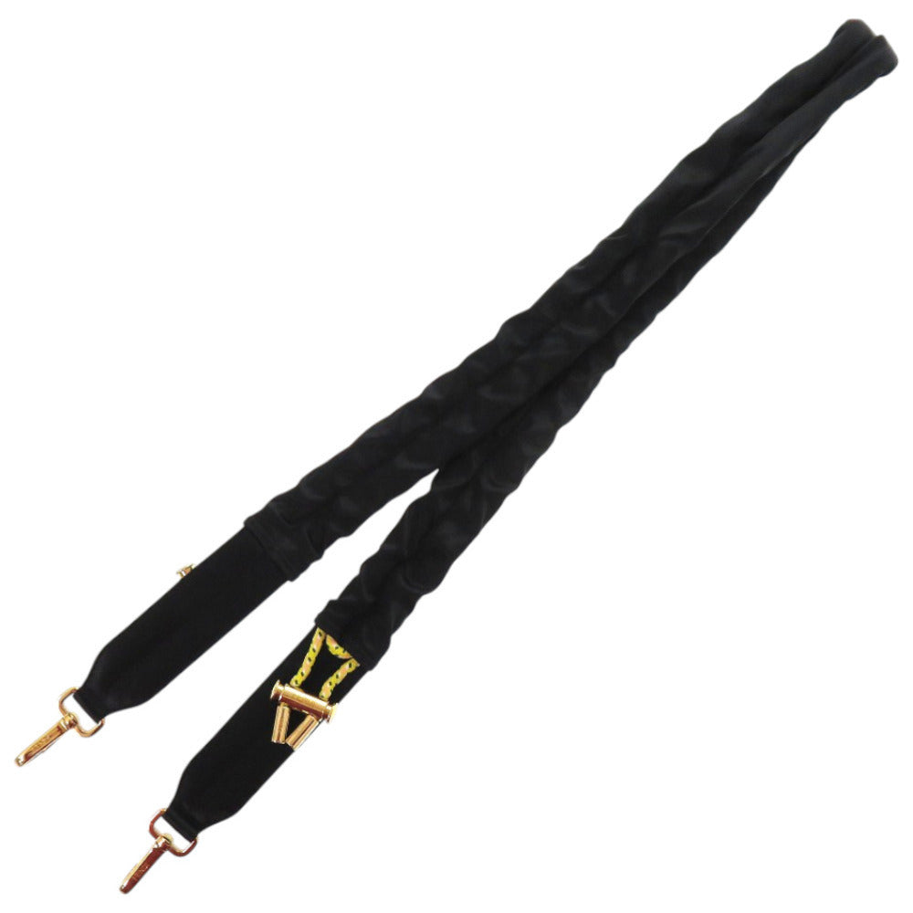Fendi Strap You in Black Satin with Yellow Bungee Cord and Gold-Tone Toggle, Adjustable to 136 cm, view 1
