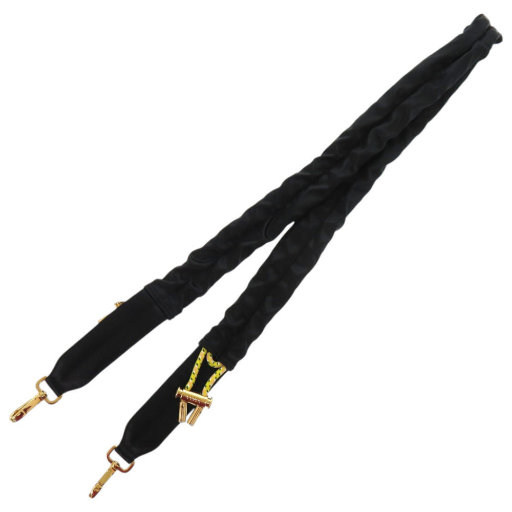 Fendi Strap You in Black Satin with Yellow Bungee Cord and Gold-Tone Toggle, Adjustable to 136 cm, view 2