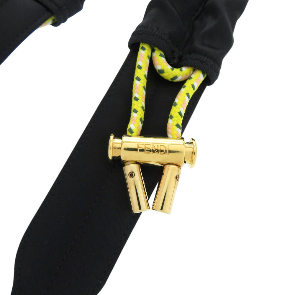 Fendi Strap You in Black Satin with Yellow Bungee Cord and Gold-Tone Toggle, Adjustable to 136 cm, view 3