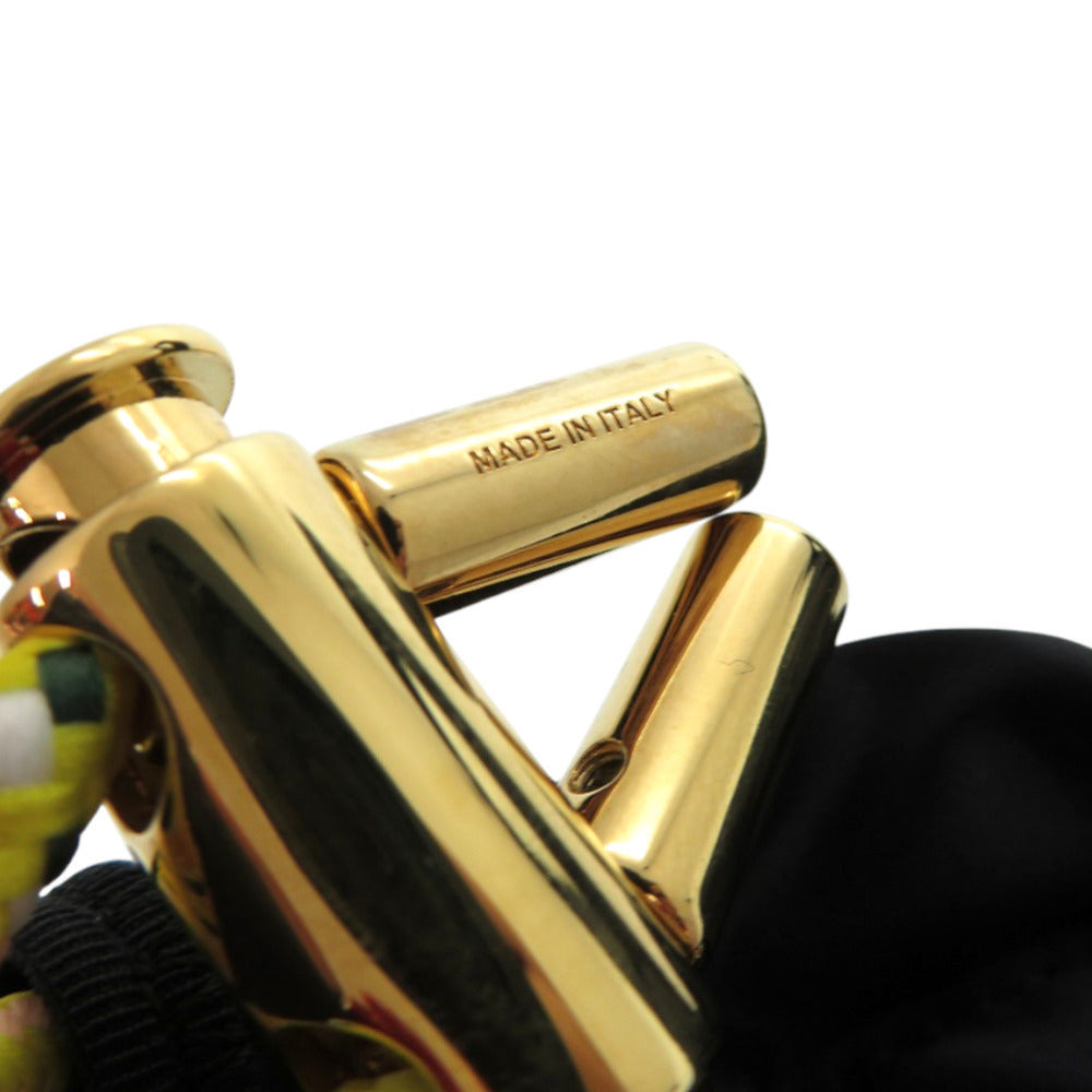 Fendi Strap You in Black Satin with Yellow Bungee Cord and Gold-Tone Toggle, Adjustable to 136 cm, view 4
