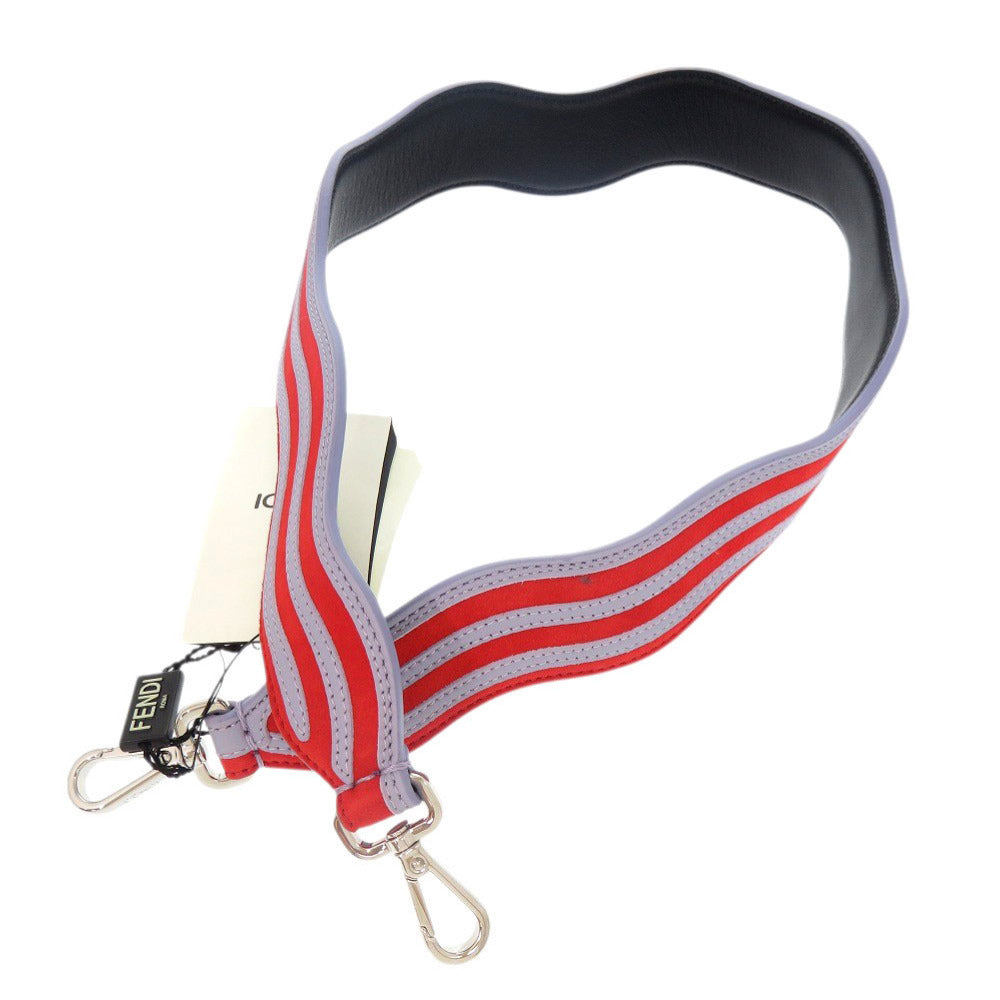 Fendi Strap You in Red and Lilac Wave Suede, Black Leather Reverse, Silver-Tone Hardware, Unused, view 1