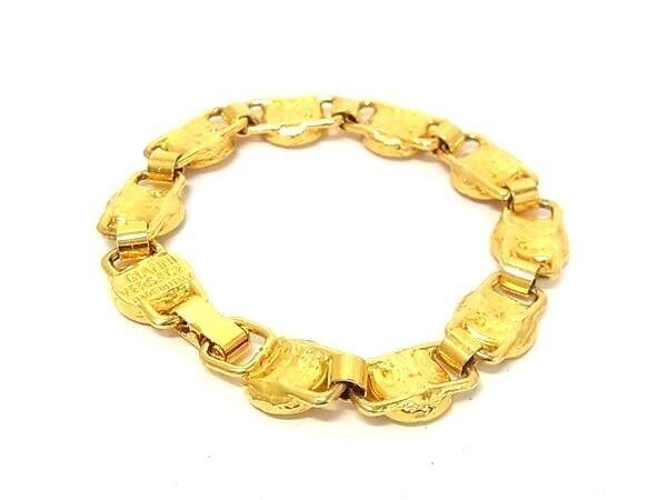 Gianni Versace 1990s Medusa Coin Bracelet, Fine Gold-Tone Links, Signed Clasp, 19.5 cm, with Pouch, view 2