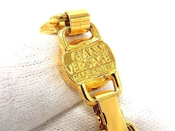 Gianni Versace 1990s Medusa Coin Bracelet, Fine Gold-Tone Links, Signed Clasp, 19.5 cm, with Pouch, view 4