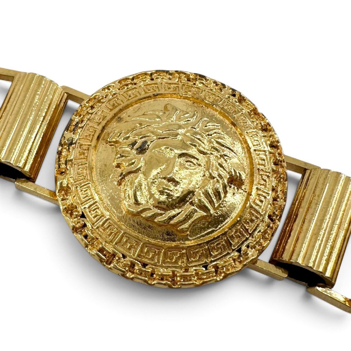 Gianni Versace 1990s Medusa Coin Chain Belt, Gold Tone, 89 cm, Made in Italy, view 5