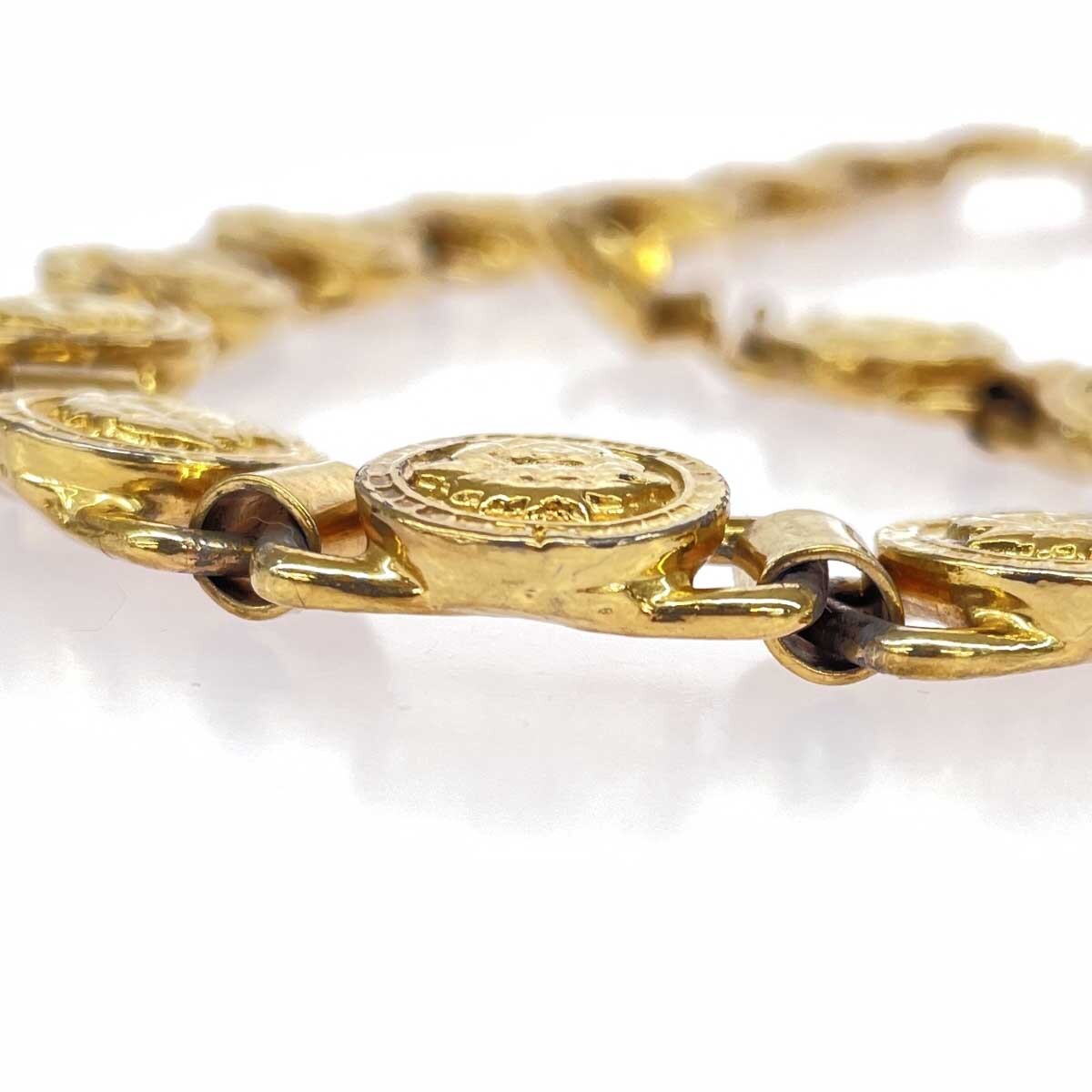 Gianni Versace 1990s Medusa Coin Link Necklace, Gold Tone, 40.5 cm, with Original Box, view 7