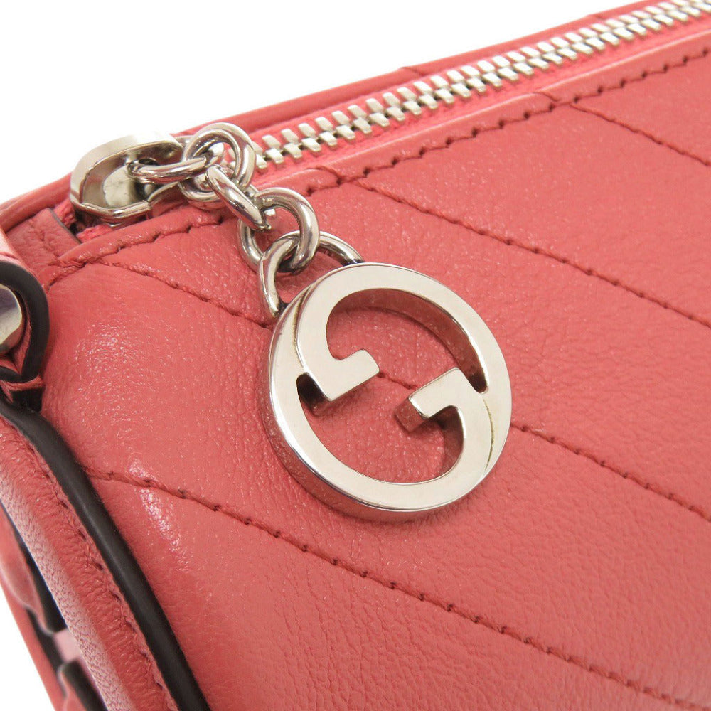 Gucci Blondie Barrel Shoulder Bag 760170, Pink Diagonal-Stitched Leather, view 8