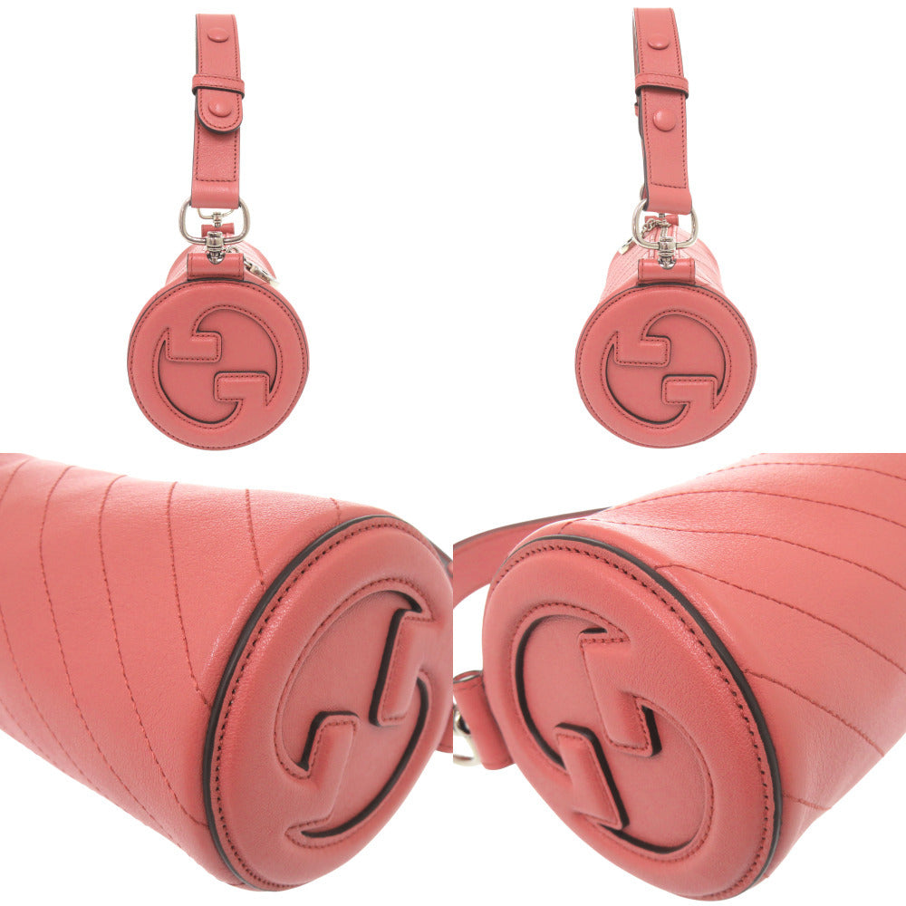 Gucci Blondie Barrel Shoulder Bag 760170, Pink Diagonal-Stitched Leather, view 10