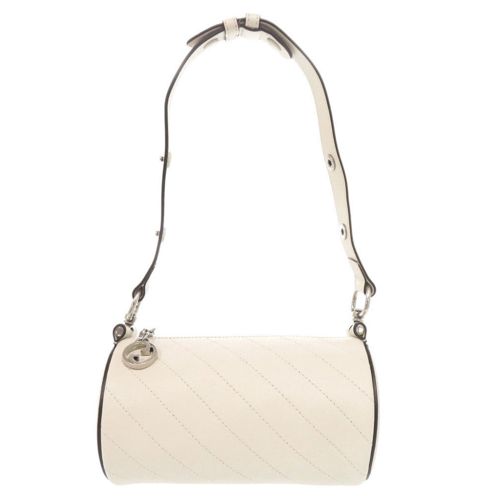 Gucci Blondie Barrel Shoulder Bag 760170, White Diagonal-Stitched Leather, view 1