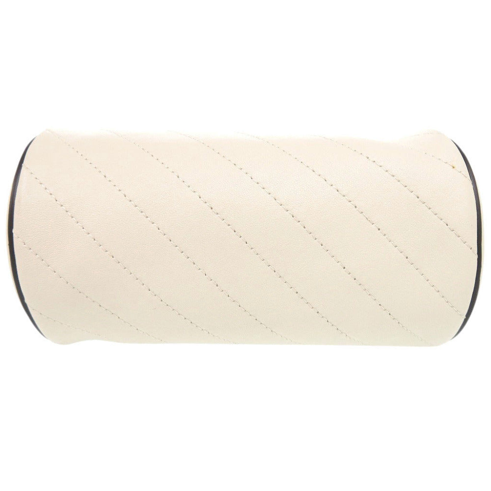 Gucci Blondie Barrel Shoulder Bag 760170, White Diagonal-Stitched Leather, view 4