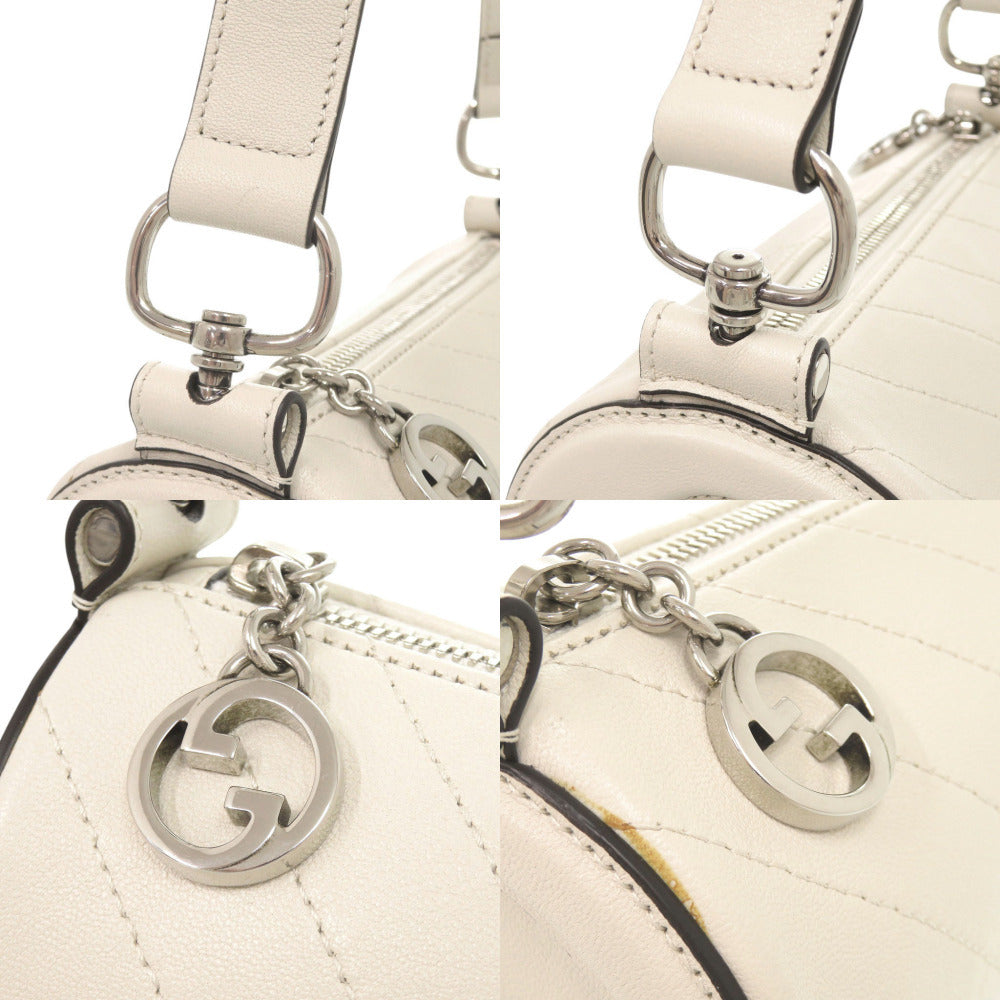 Gucci Blondie Barrel Shoulder Bag 760170, White Diagonal-Stitched Leather, view 9
