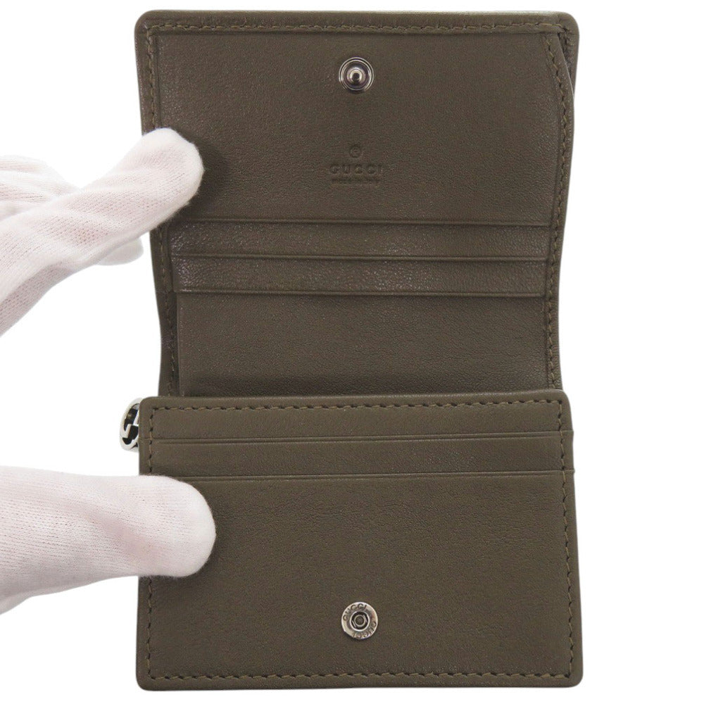 Gucci Blondie Compact Bifold Wallet 760317, Brown Leather, Embossed Interlocking G, view 4