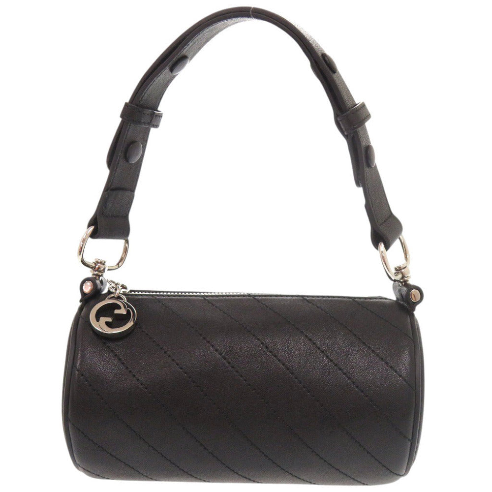 Gucci Blondie Mini Barrel Shoulder Bag 760170, Black Diagonal-Stitched Leather, view 1