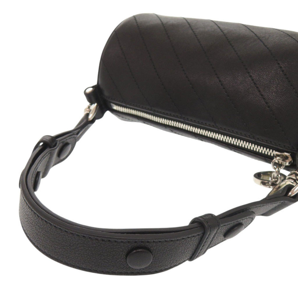 Gucci Blondie Mini Barrel Shoulder Bag 760170, Black Diagonal-Stitched Leather, view 5
