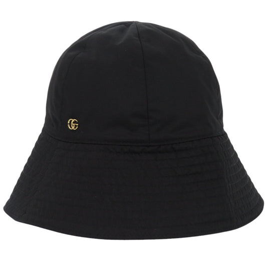 Gucci Bucket Hat, Black, Gold GG Logo, Size S, view 1