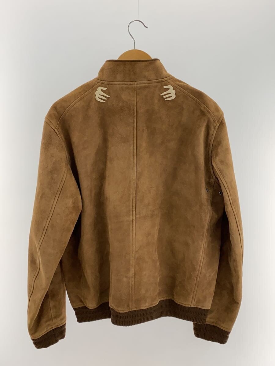 Gucci Embroidered Dragon Suede Bomber Jacket 474049, Tan Goatskin with Flora Print Lining, Size 54, view 2