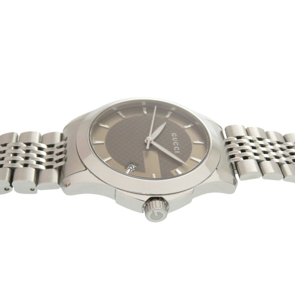 Gucci G-Timeless Watch YA126406, Brown GG Dial, Stainless Steel, Quartz, with Box, view 7