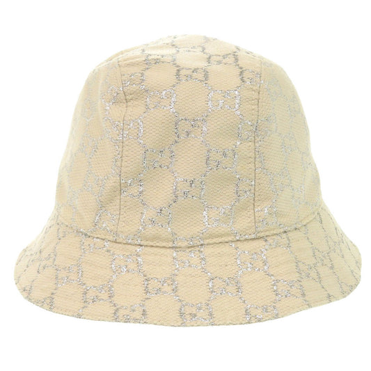 Gucci GG Lamé Bucket Hat 631951, Beige and Silver, Size M, view 1