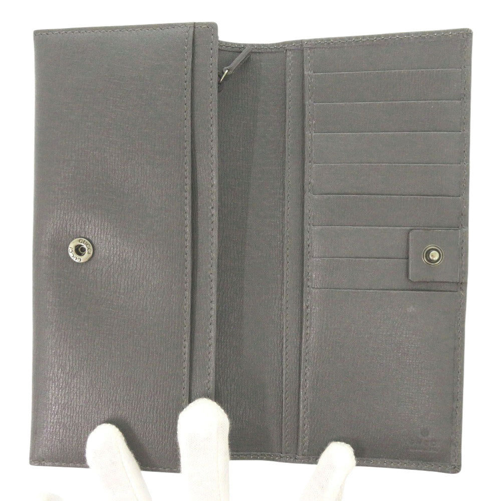 Gucci Interlocking G Long Wallet 256348, Grey Leather, Men's, view 4