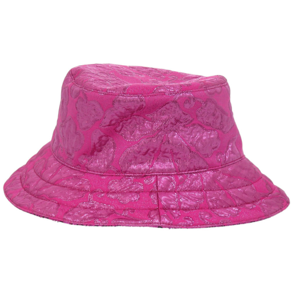 Gucci Metallic Jacquard Reversible Bucket Hat, Pink, view 2