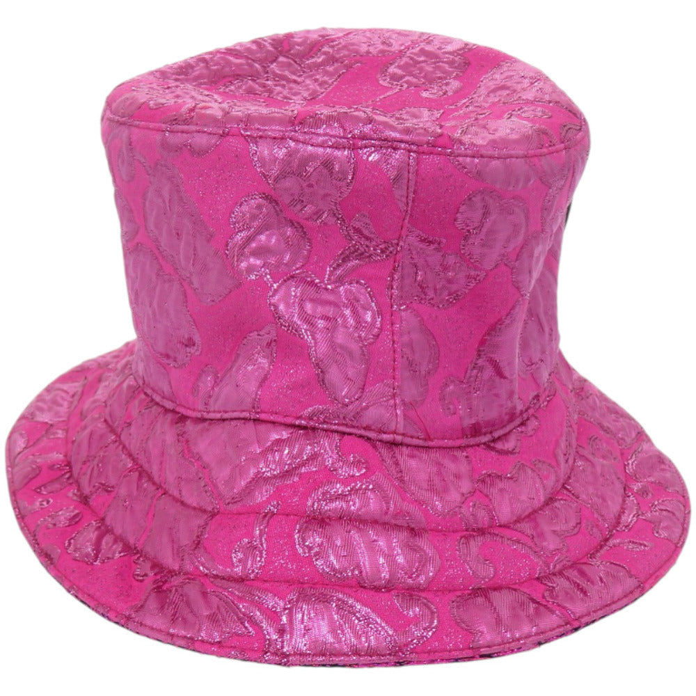Gucci Metallic Jacquard Reversible Bucket Hat, Pink, view 3