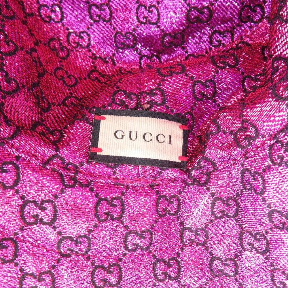 Gucci Metallic Jacquard Reversible Bucket Hat, Pink, view 7