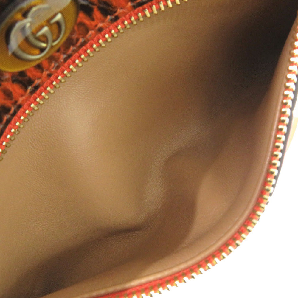 Gucci Ophidia Small Shoulder Bag 517350, Orange Python, Gold-Tone GG, view 6
