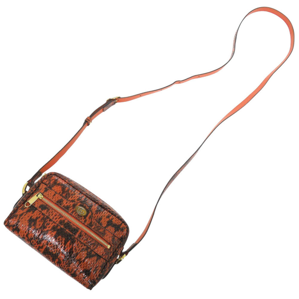 Gucci Ophidia Small Shoulder Bag 517350, Orange Python, Gold-Tone GG, view 7