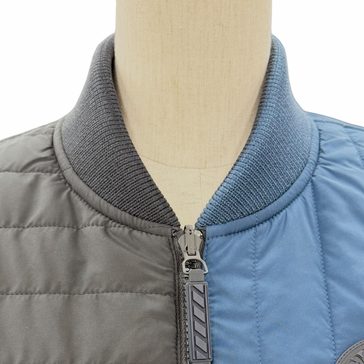 Hermès 2025 Reversible Padded Blouson 5H0150DQ, Bleu and Noir Panels, Logo Patches, Unused, Women’s 36, view 6