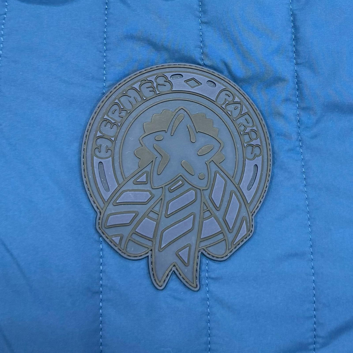 Hermès 2025 Reversible Padded Blouson 5H0150DQ, Bleu and Noir Panels, Logo Patches, Unused, Women’s 36, view 8