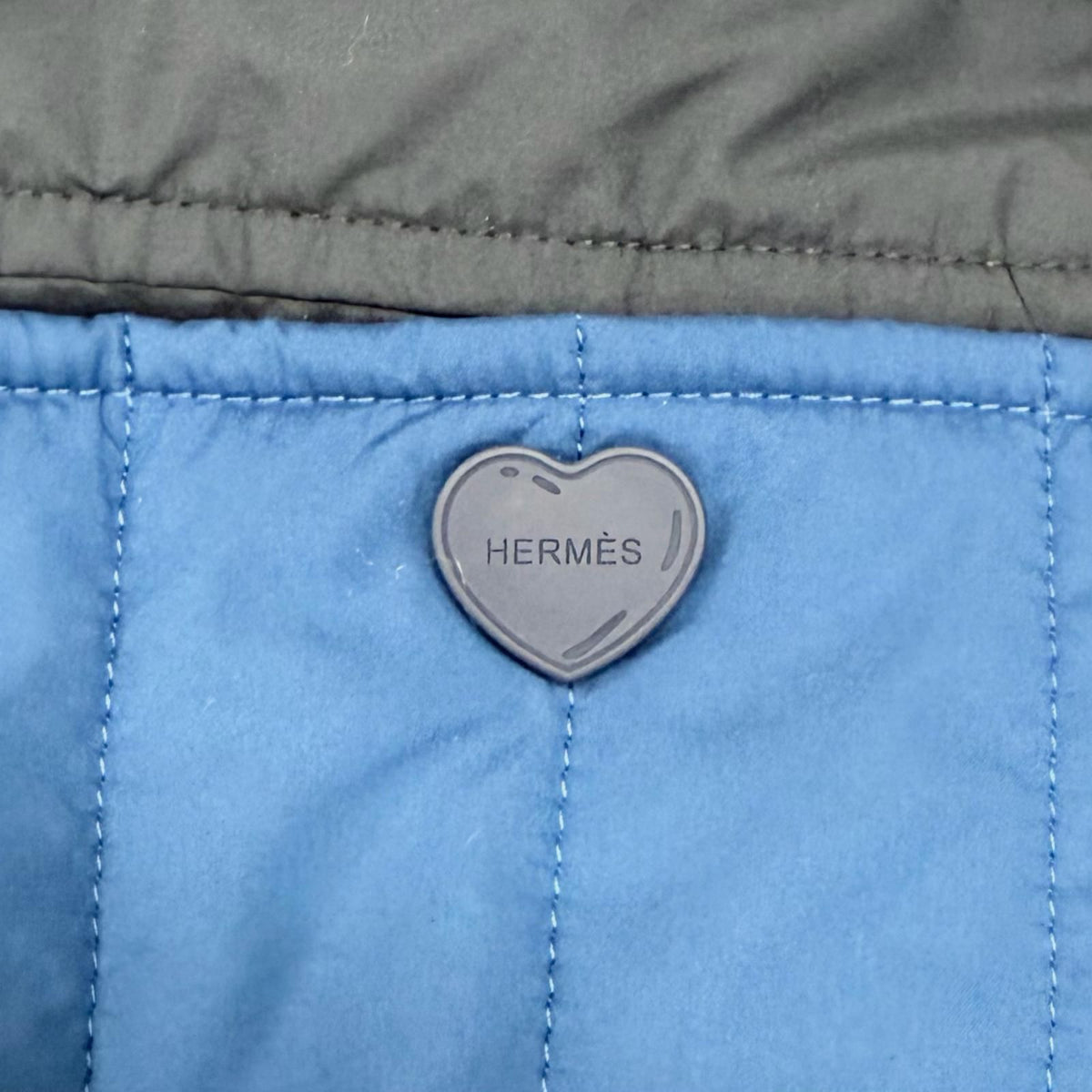 Hermès 2025 Reversible Padded Blouson 5H0150DQ, Bleu and Noir Panels, Logo Patches, Unused, Women’s 36, view 9