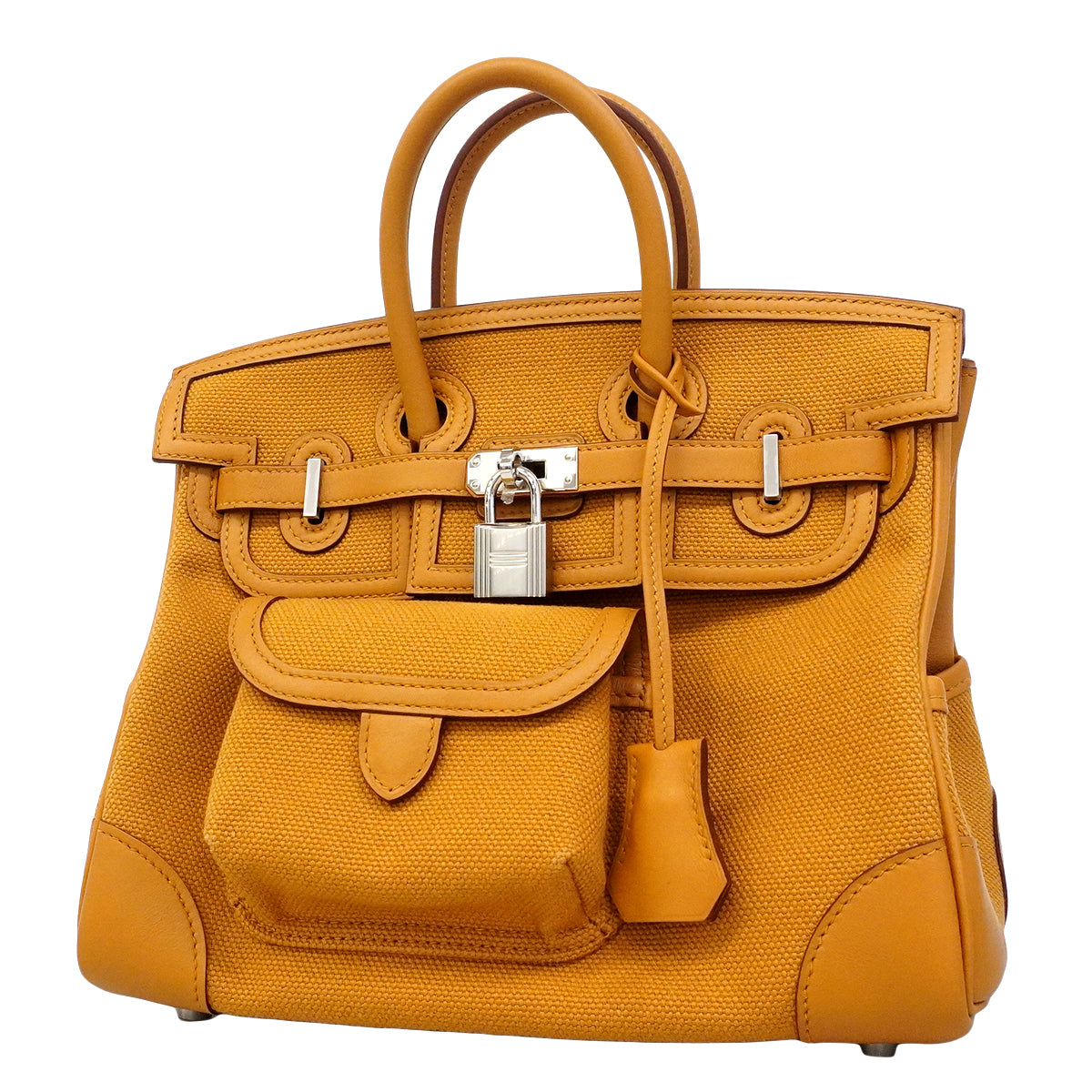 Hermès Birkin 25 Cargo in Toile Goéland and Swift, Sésame, Palladium Hardware, Z Stamp 2021, view 1