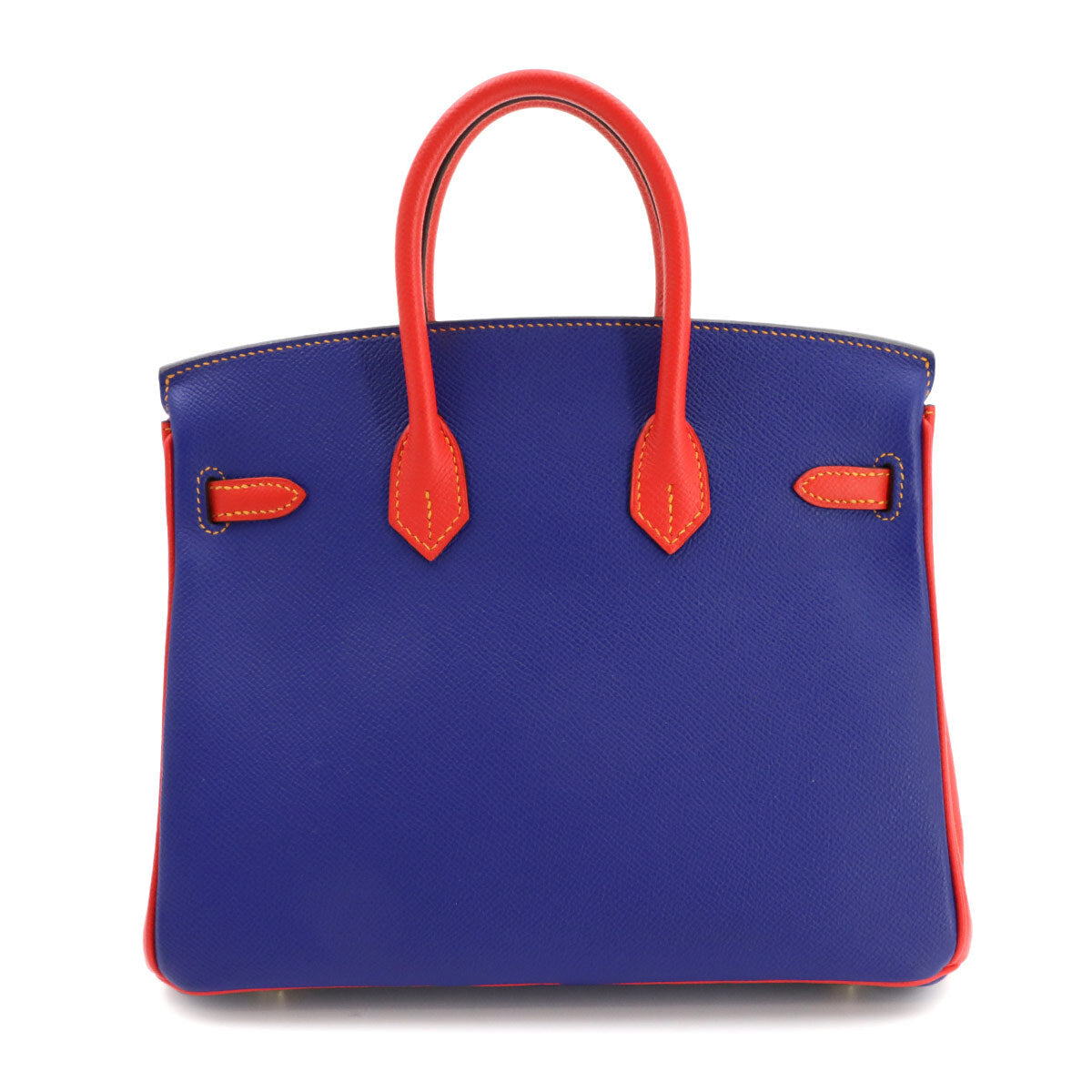 Hermès Birkin 25 Special Order, Bleu Electrique and Rouge Tomate Epsom, Brushed Gold Hardware, X Stamp, Unused, view 1
